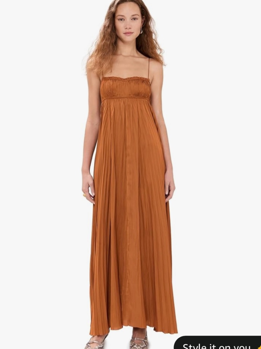 Ulla Johnson Rust Maxi Spaghetti-Strap Ulla Johnson Women's Valira Gown